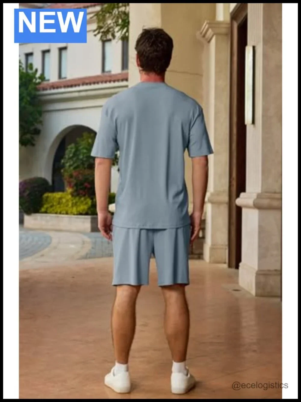 Mens 2 Piece Outfits Short Sleeve Athletic Set Oversize T-Shirts Drawstring